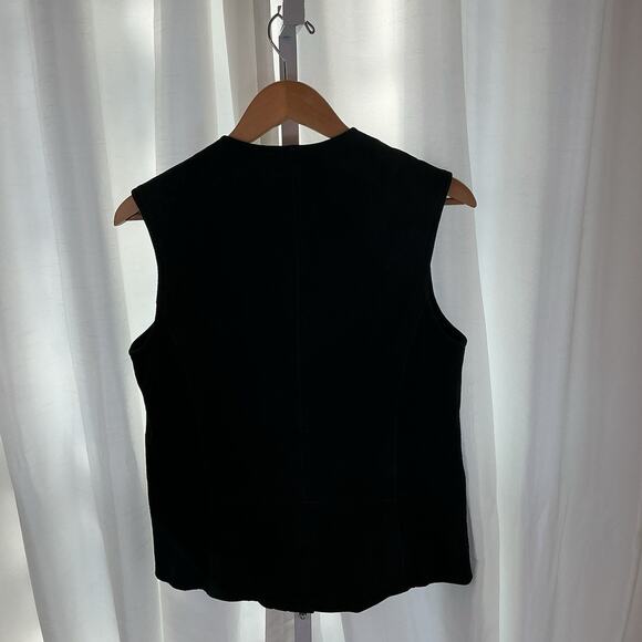 Rebecca Taylor Women’s Black Suede Asymmetrical Zippers Moto Style Vest Size M - Picture 10 of 11